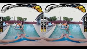 VIRTUAL PORN – Mandy Muse Takes Control After A Hot Oil Rub, Sucking And Fucking Her Stepbrother Outdoors