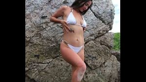 White bikini public dance and beauty chill