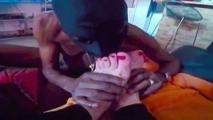 White feet & black cock footfetish