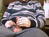 Amateur Guy Masturbates Big Cock on Webcam