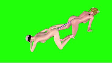 Beautiful Shemale & Gorgeous Woman Double Dildo Anal Fuck 3D Cartoon Hentai