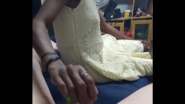 Black girl gives Nice handjob while wife suck my dick with pleasure