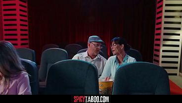 Blonde Babe Sucks Her Boyfriend’s Cock At The Movie Theatre