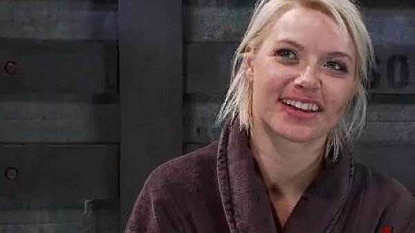 Bound blonde ass whipped and fucked