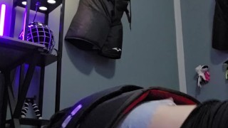 Hockey Jock grinds & Cums in Pullup (diaper)
