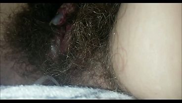 Quick masturbation in the bed Hairy pussy close up orgasm big clit cumming