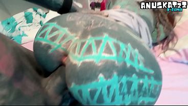 Sexy Dreadhead tattooed girl get fucked and covered with cum in private