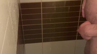 Solo fat male with small pp taking shower
