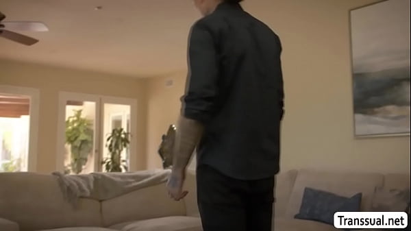 Tall shemale gets her ass licked and banged by guy friend