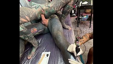 Tattooeed and Piercings Titty Tattoo Session Turns Into Wild Anal Ride