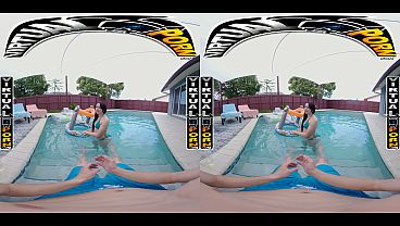 VIRTUAL PORN – Mandy Muse Takes Control After A Hot Oil Rub, Sucking And Fucking Her Stepbrother Outdoors