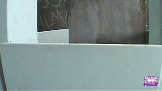 While Her Man Waits In The Car The Naughty Blonde Sucks Cock In The Gloryhole
