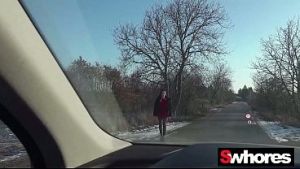 Peter Stallion picks up Vitoria Vontese for bareback anal car sex at Swhores