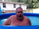 Bearded Daddy Plays Naked by the Pool