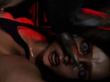 Foxy 3D Superwoman bounces up and down on a cock