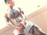 Muscular Inked Guy Self Pleasures