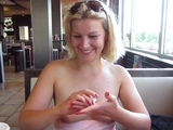 Perfect blond making solo masturbation