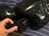 two women fetish latex asslicking and anal mff